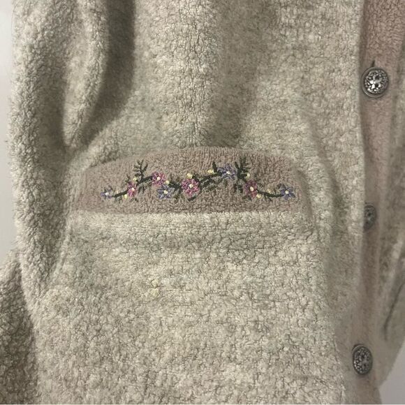 Vintage Northern Reflections Fleece Button Front Embroidered Pocket Sweater Larg - Picture 5 of 11